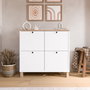 Hanah Home Nord - ND1-SW Armario para Zapatos Blanco y Roble